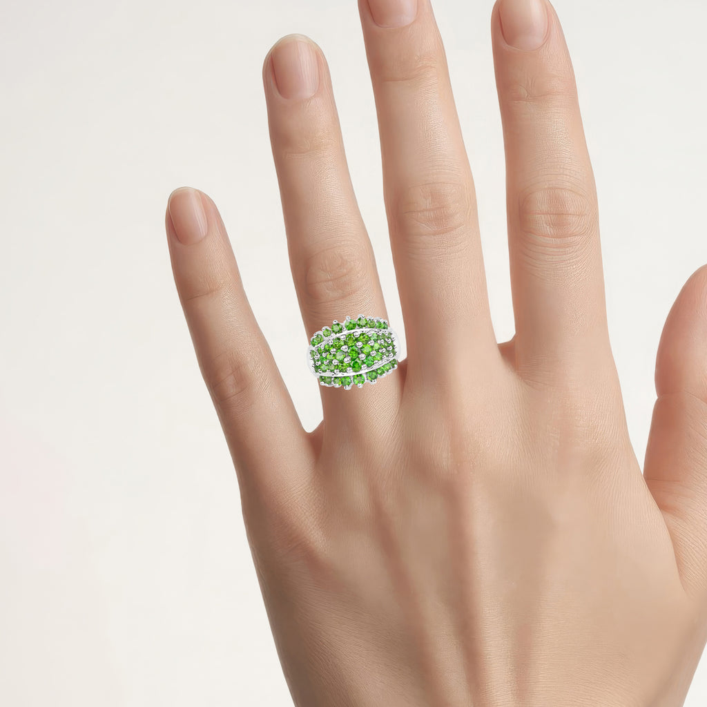 Chrome Diopside Ring 2.4 Carats Sterling Silver