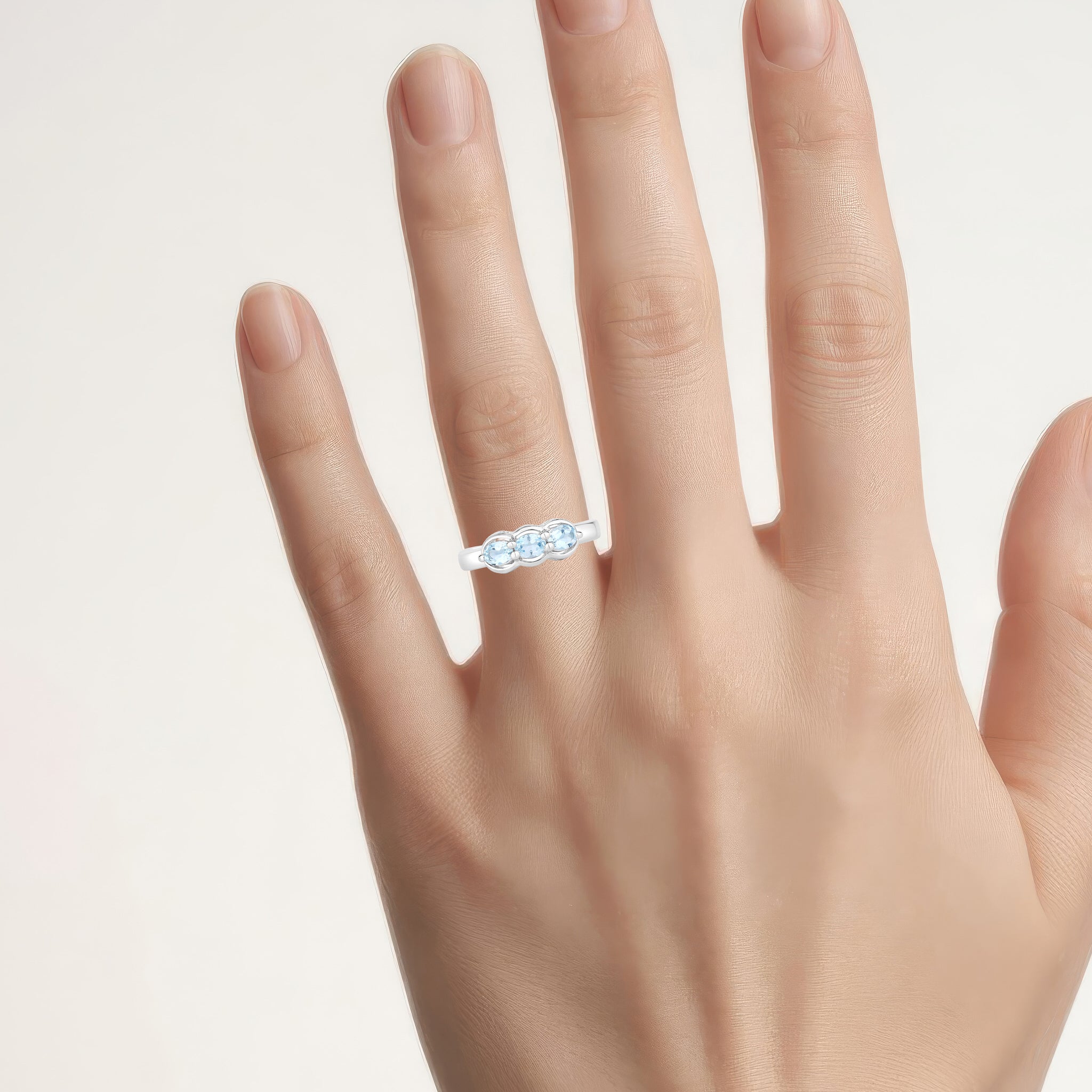 Blue Topaz Ring 0.56 Carats Sterling Silver