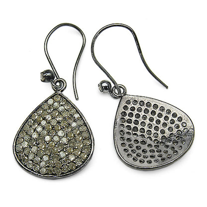Diamond Cluster Earrings 2.6 Carats Sterling Silver