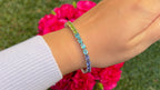Natural Mixed Gemstones Bracelet 11.8 Carats Sterling Silver