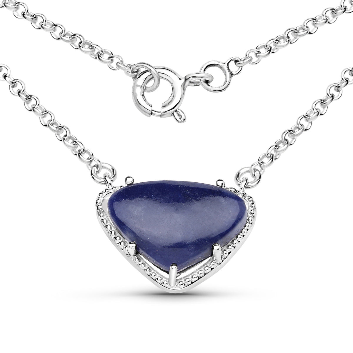 Blue Aventurine Necklace 3.9 Carats Sterling Silver