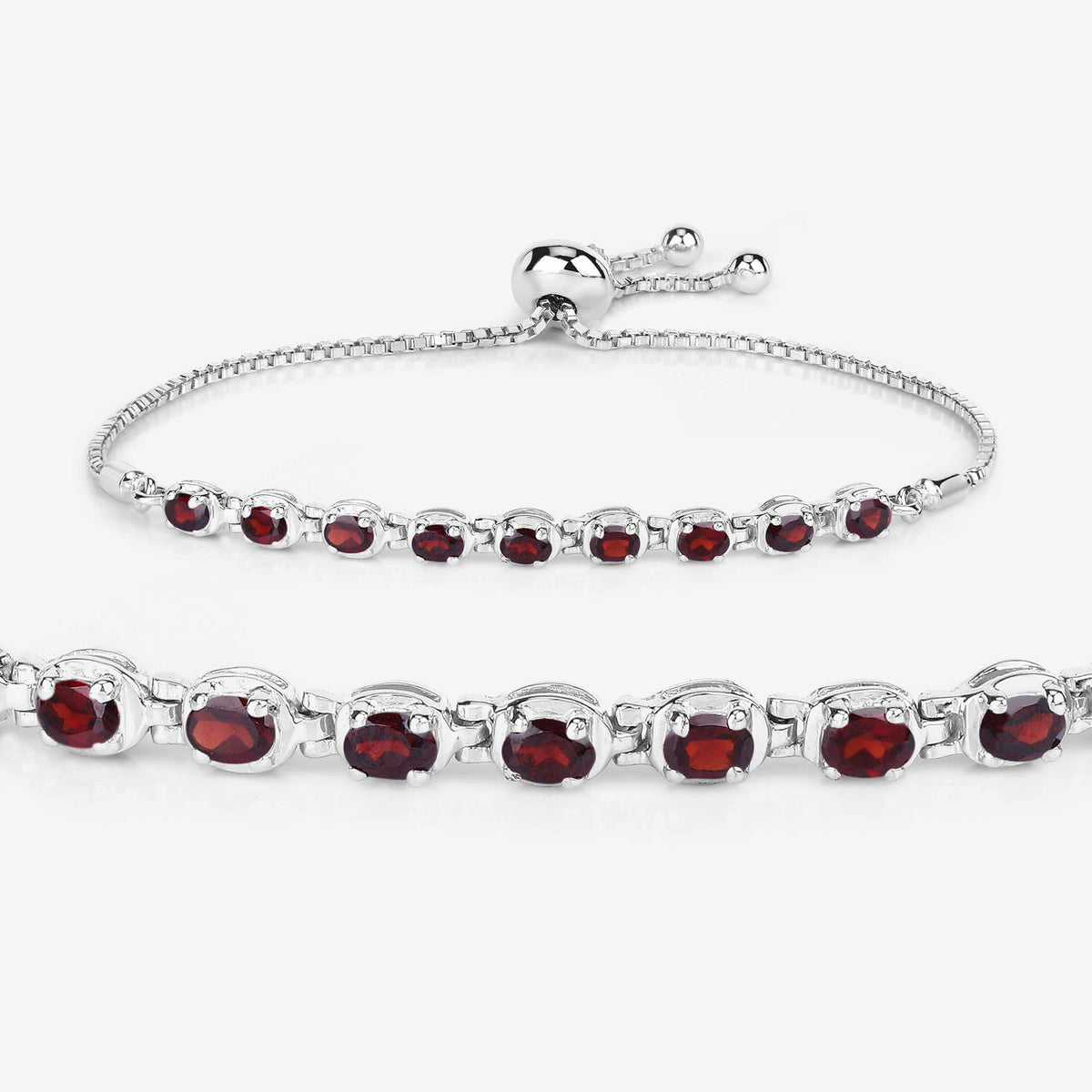 Garnet Bracelet 1.78 Carats Sterling Silver