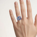 London Blue Topaz Ring With Tanzanite 3.14 Carats Sterling Silver