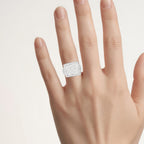 Diamond Ring 0.58 Carats Sterling Silver