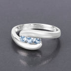 Blue Topaz Ring 0.7 Carats Sterling Silver