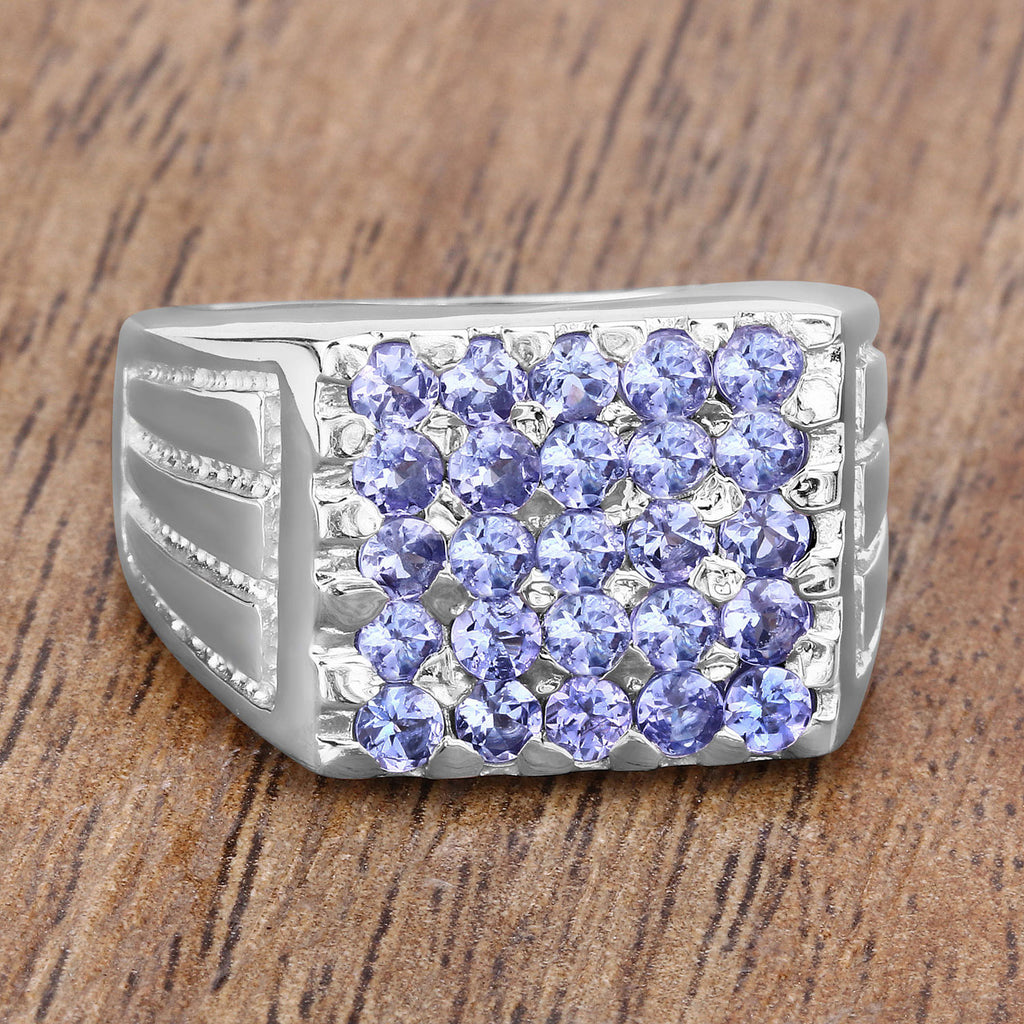 Tanzanite Ring 1.74 Carats Sterling Silver