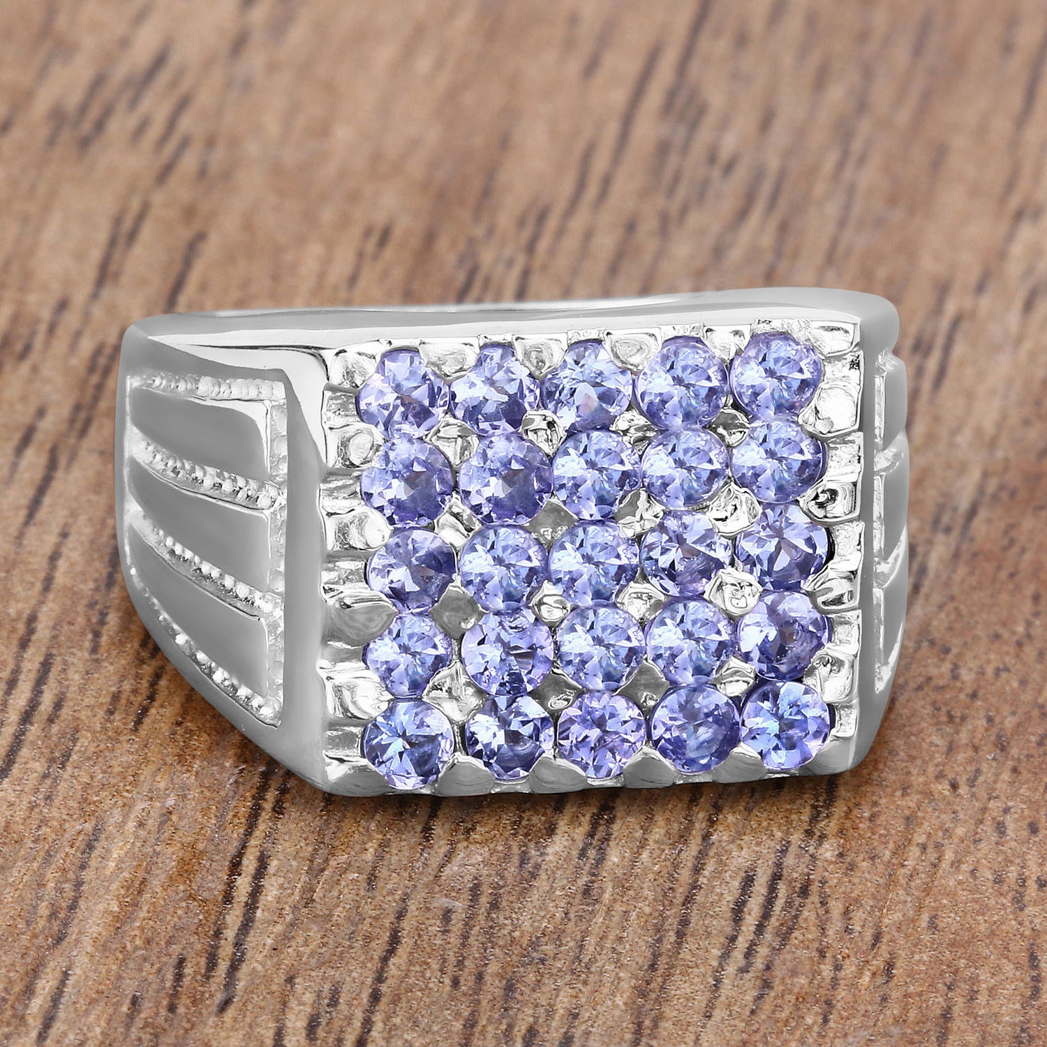 Tanzanite Ring 1.74 Carats Sterling Silver