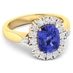 Tanzanite Ring With Diamonds 2.6 Carats 14K Yellow Gold
