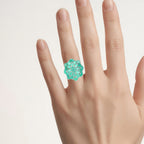 Emerald Ring 5.64 Carats Sterling Silver