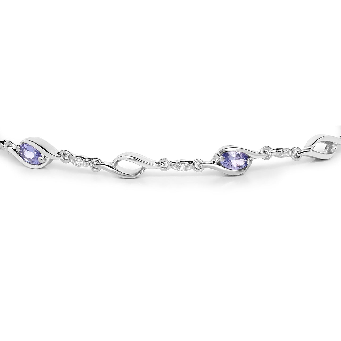 Tanzanite Bracelet With White Topaz 1.28 Carats Sterling Silver