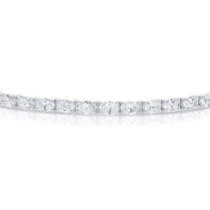 Oval Diamond Tennis Bracelet 6.64 Carats 36 Diamonds 18K Gold