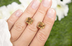 Citrine Stud Earrings 5.78 Carats Sterling Silver