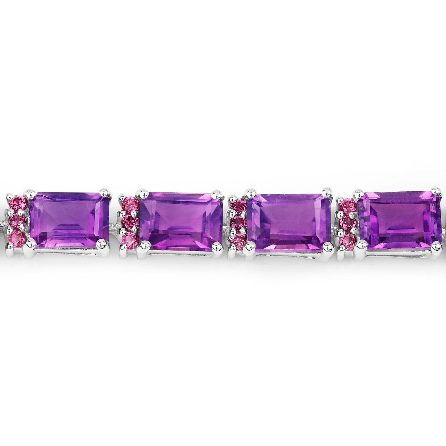 Amethyst Bracelet Rhodolite Garnet 21.8 Carats Sterling Silver
