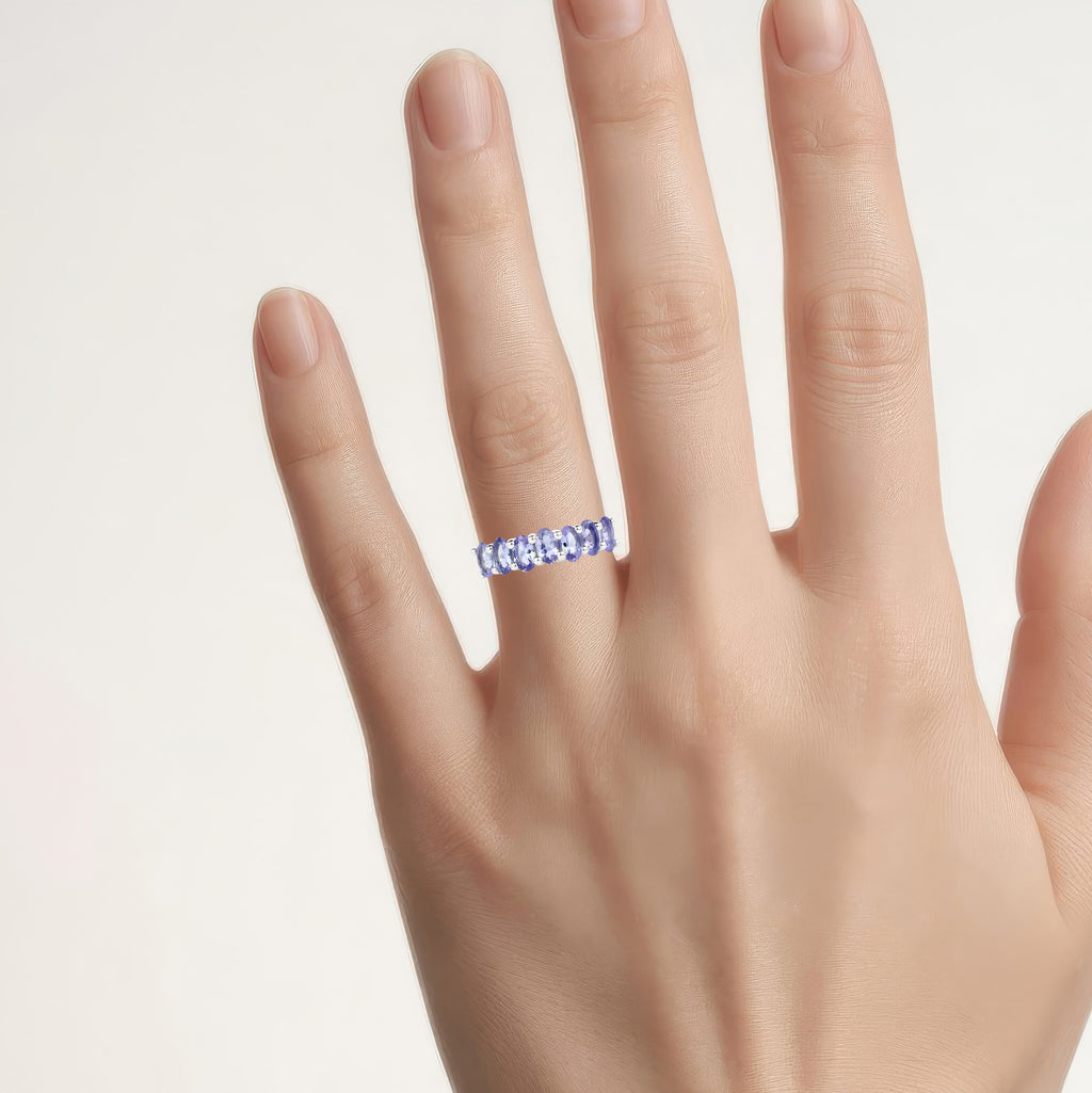 Tanzanite Ring 1.74 Carats Sterling Silver