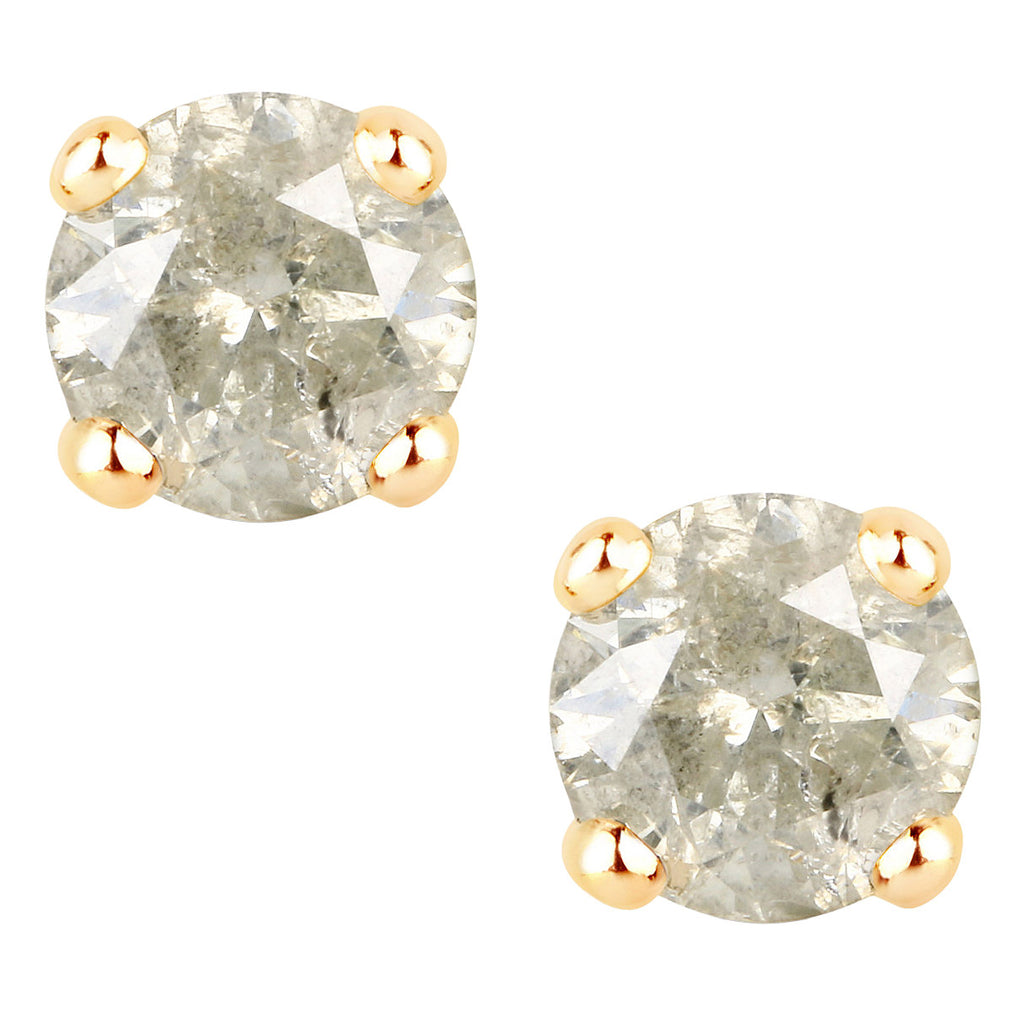 Diamond Stud Earrings 1.14 Carats 14K Yellow Gold