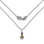 Citrine Pendant With Multicolor Diamonds 0.9 Carats Sterling Silver