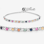 Multicolor Sapphire Bracelet 0.78 Carats Sterling Silver