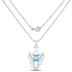 Swiss Blue Topaz Pendant 5.66 Carats Sterling Silver