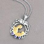 Tanzanite Mom Pendant 0.1 Carats Gold Plated Silver