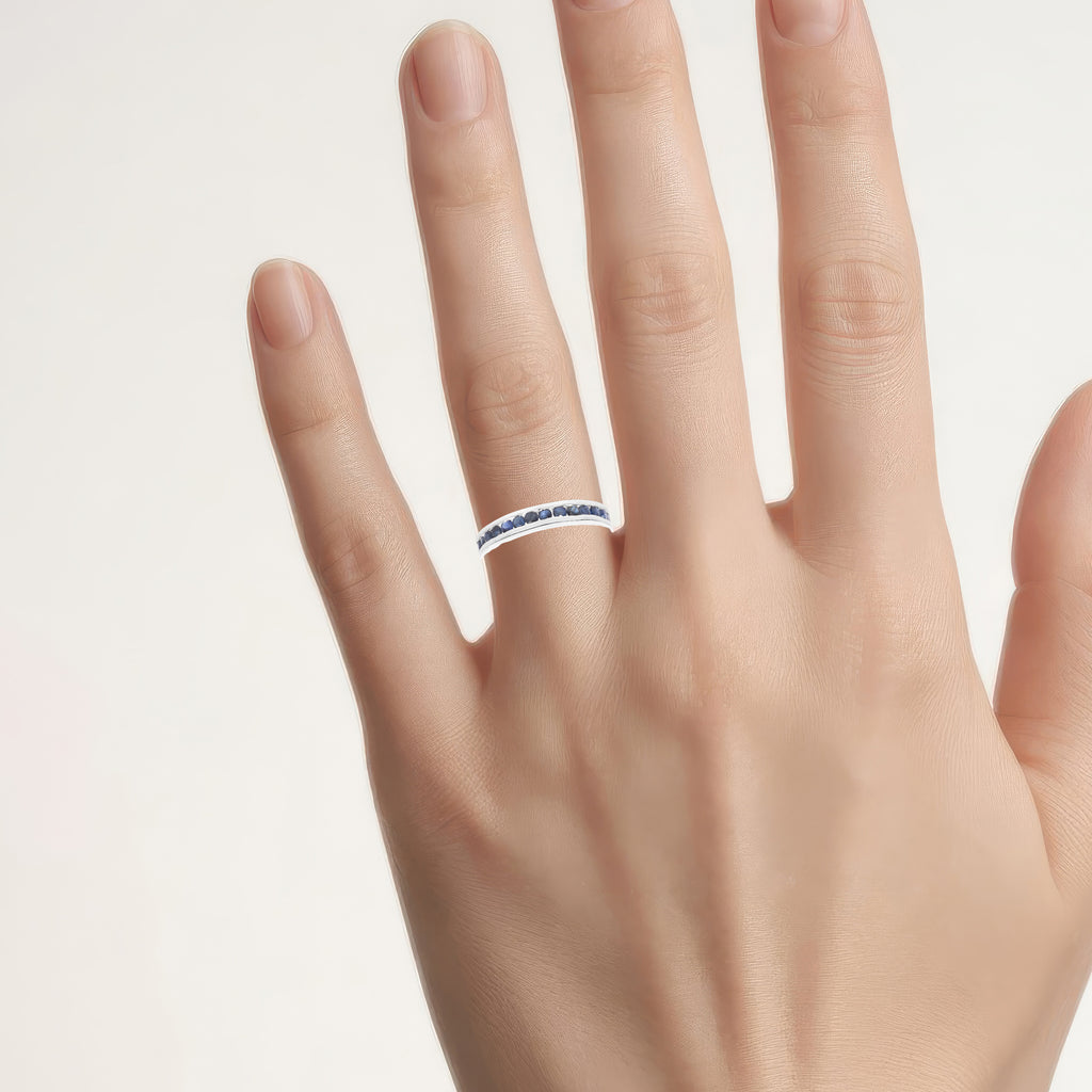 Blue Sapphire Ring 1.98 Carats Sterling Silver