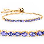 Tanzanite Bracelet 2.28 Carats Gold Plated Silver