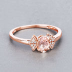 Morganite Ring With Diamonds 0.44 Carats 14K Rose Gold