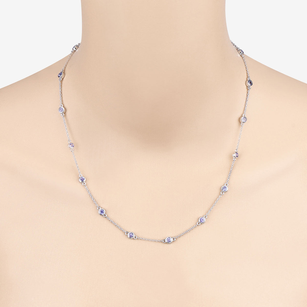 Tanzanite Necklace 1.78 Carats Sterling Silver