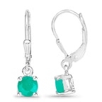 Natural Emerald Earrings 0.9 Carats Sterling Silver