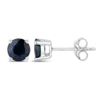 Natural Blue Sapphire Earrings 1.68 Carats 14K White Gold