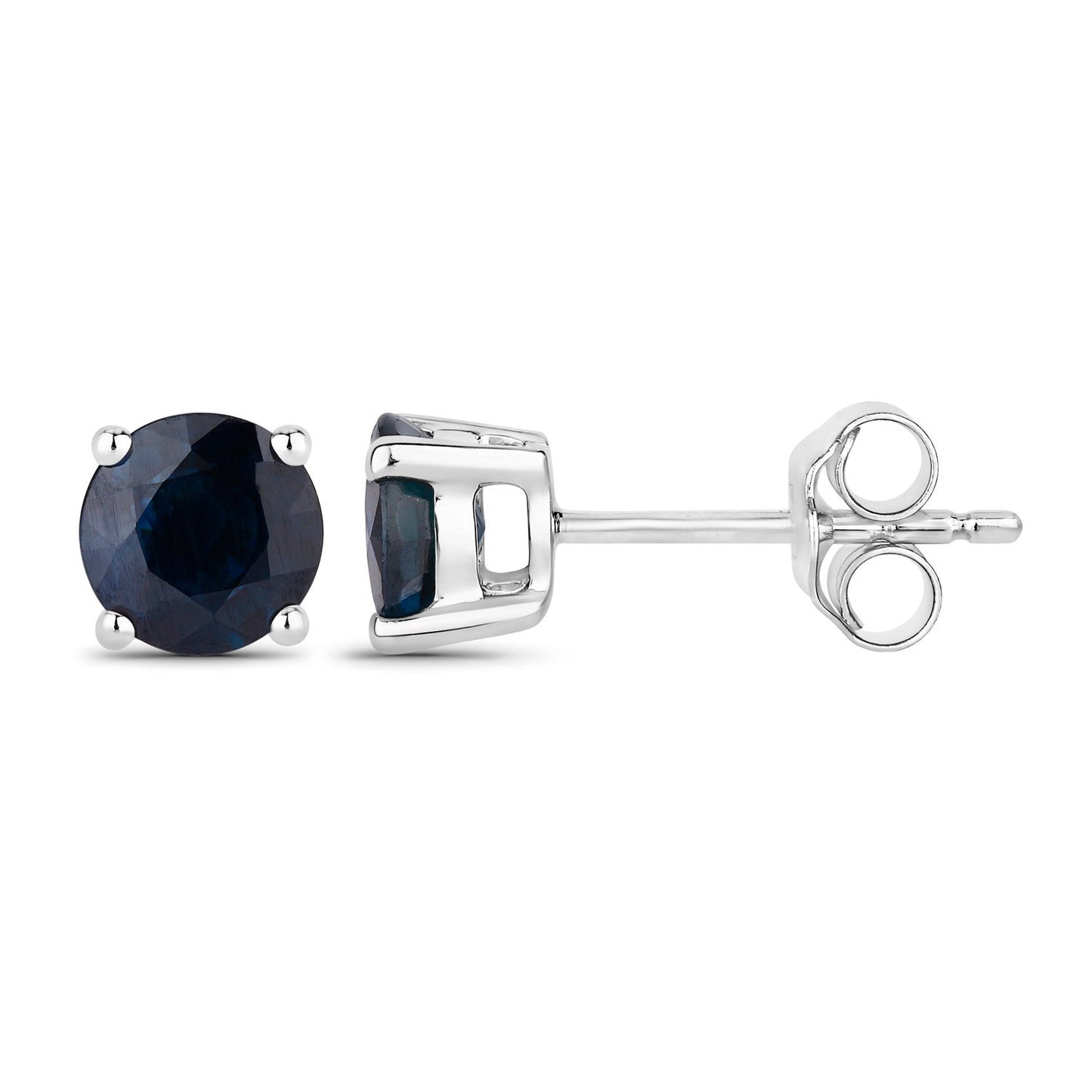 Natural Blue Sapphire Earrings 1.68 Carats 14K White Gold