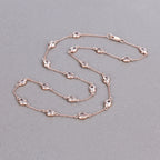 Morganite Necklace 4.84 Carats Gold Plated Silver