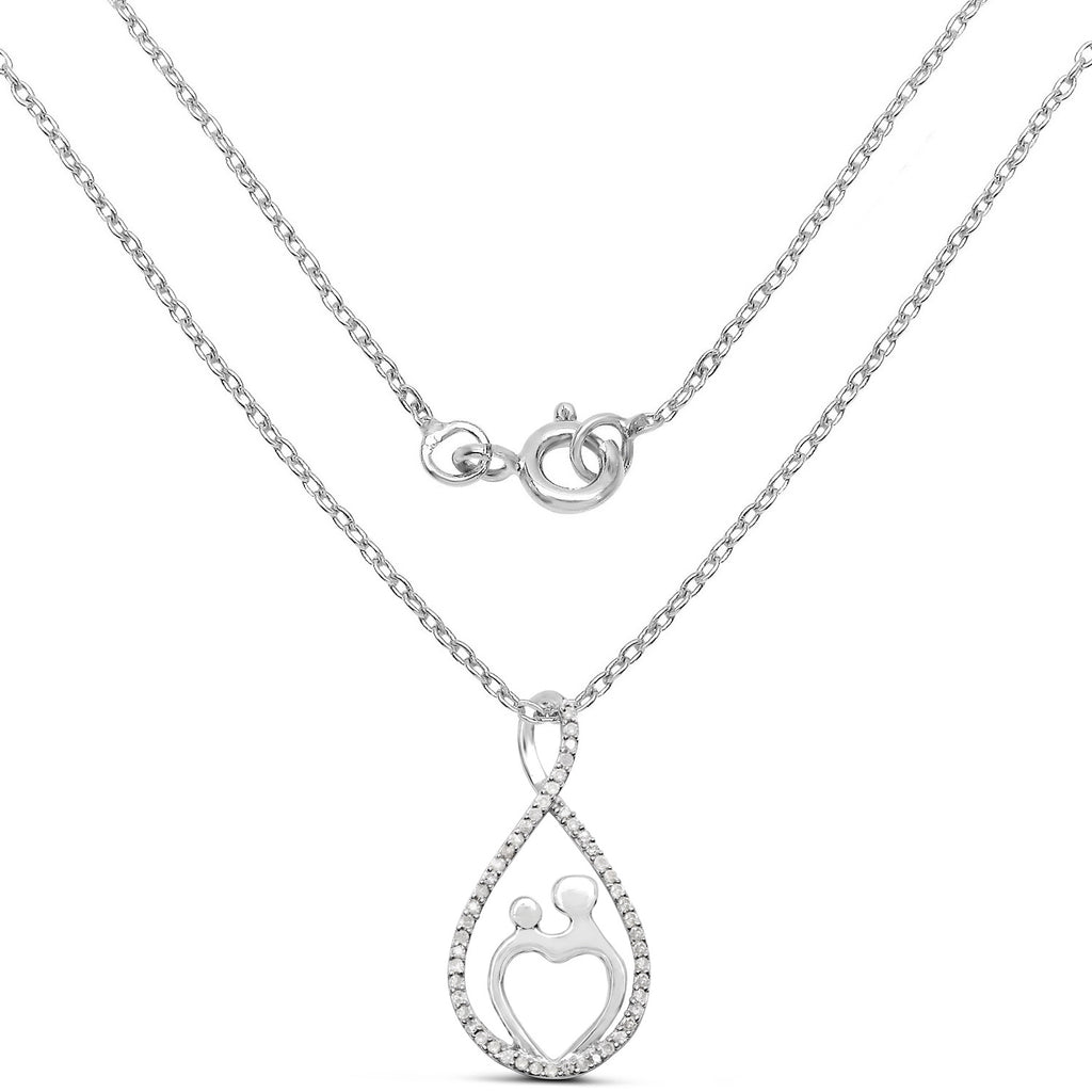 Diamond Pendant 0.32 Carats Sterling Silver
