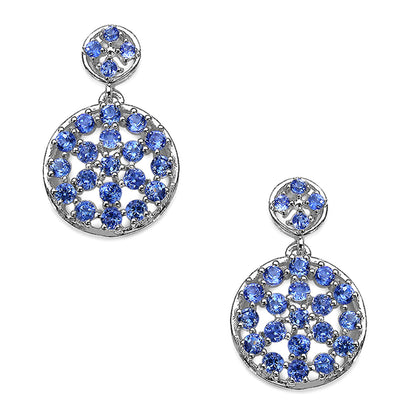 Natural Tanzanite Earrings 2.9 Carats Sterling Silver