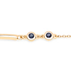 Blue Sapphire Bracelet 0.22 Carats Gold Plated Silver