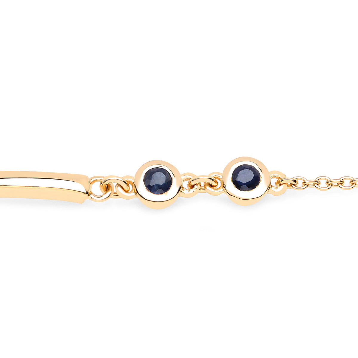 Blue Sapphire Bracelet 0.22 Carats Gold Plated Silver