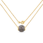 Grey Moonstone Pendant 16.7 Carats Gold Plated Silver