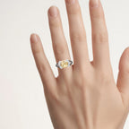 Citrine Ring With Champagne Diamonds 3.58 Carats Sterling Silver