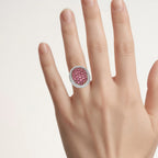 Ruby Ring 2.12 Carats Gold Plated Silver