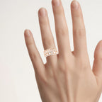 Morganite Ring With White Topaz 2.76 Carats Gold Plated Silver