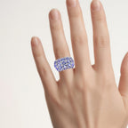 Tanzanite Ring With White Topaz 7.24 Carats Sterling Silver