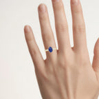 Blue Sapphire Ring With Diamonds 2.42 Carats 18K Yellow Gold