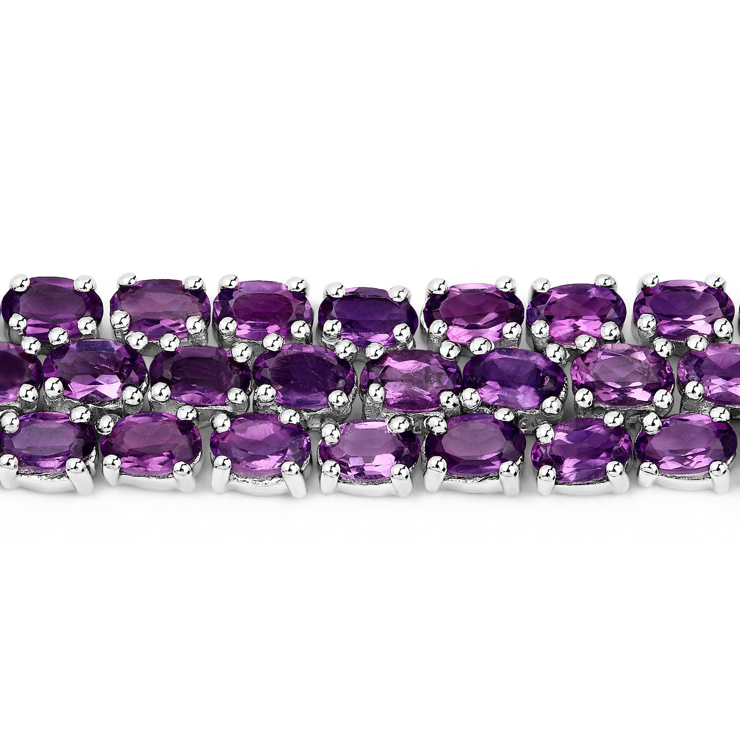 Amethyst Tennis Bracelet 18.6 Carats Sterling Silver