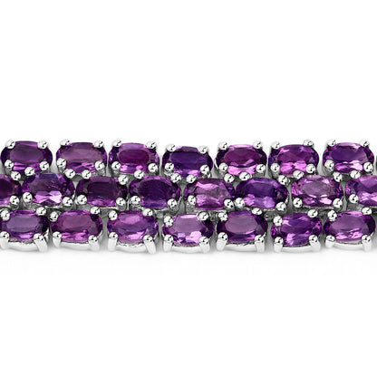 Amethyst Tennis Bracelet 18.6 Carats Sterling Silver