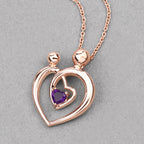 Amethyst Mom Pendant 0.24 Carats Gold Plated Silver