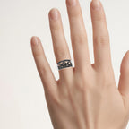 Black Diamond Ring 0.3 Carats Sterling Silver