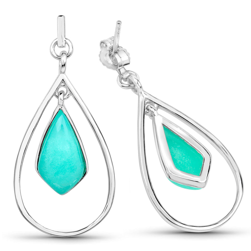 Chrysoprase Earrings 8.78 Carats Sterling Silver