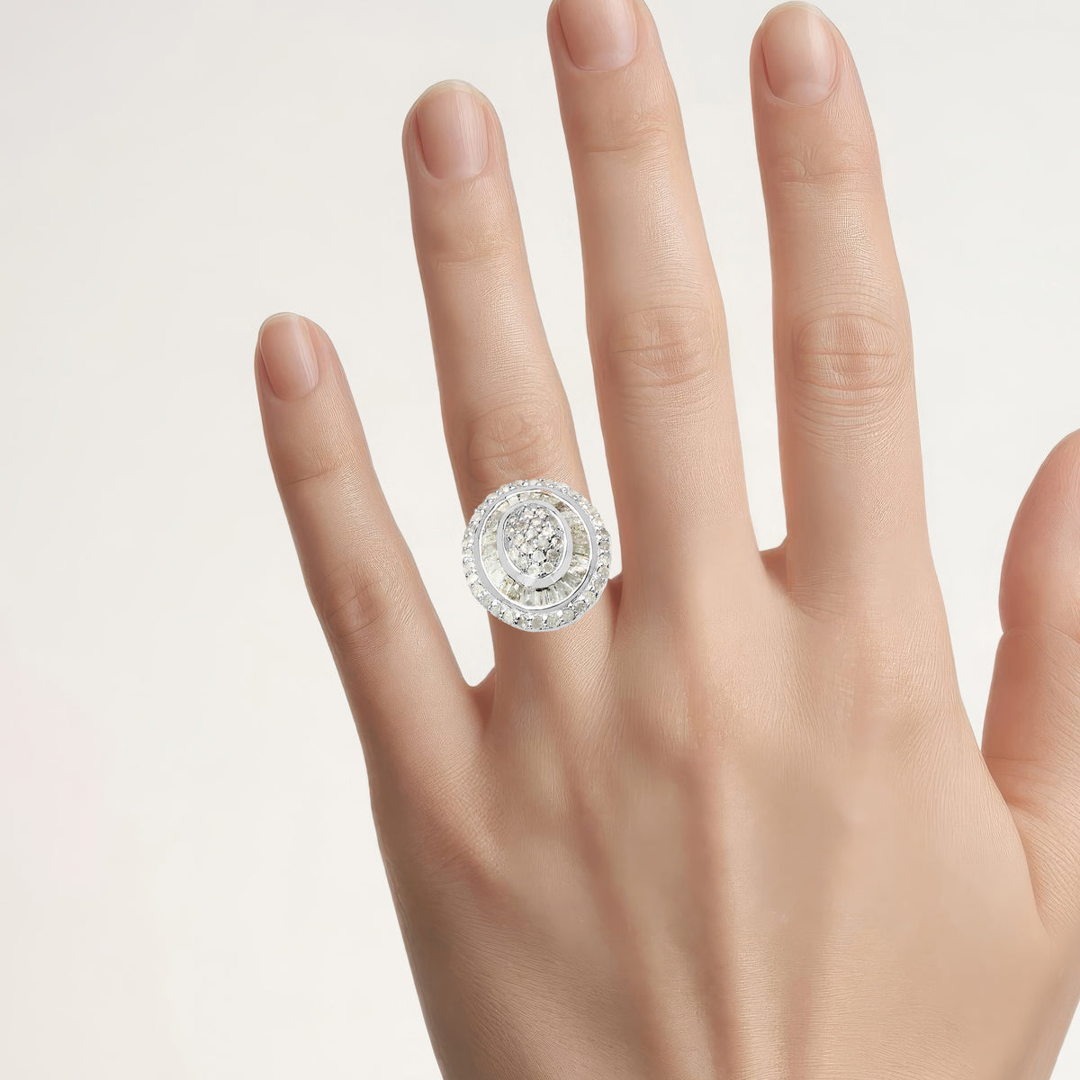 Diamond Ring 1.04 Carats Sterling Silver