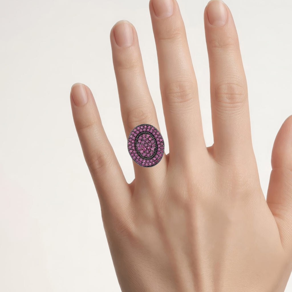 Ruby Ring 2.68 Carats Sterling Silver
