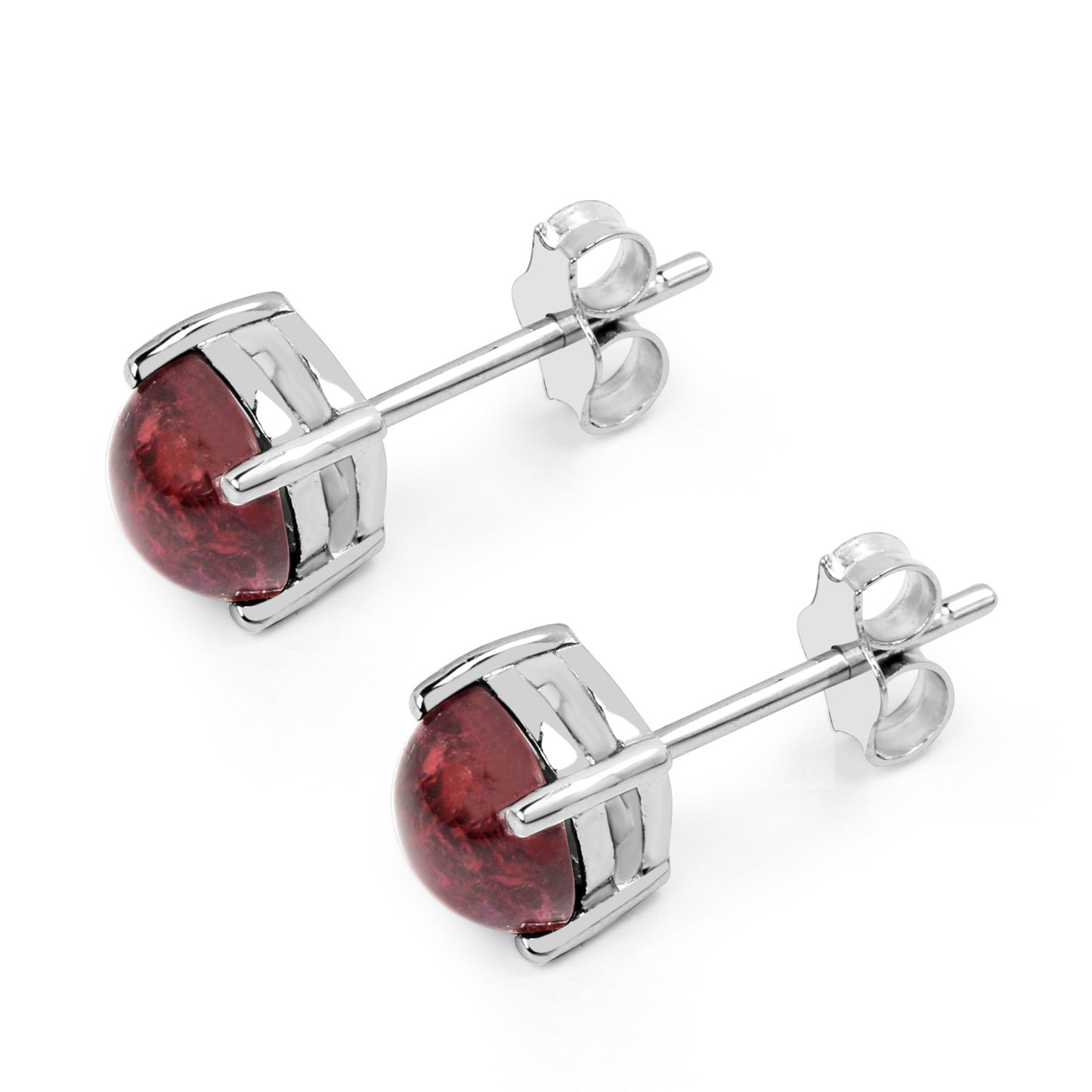 Pink Topaz Stud Earrings 2.58 Carats Sterling Silver