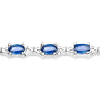 Blue Sapphire Tennis Bracelet 4.16 Carats Sterling Silver